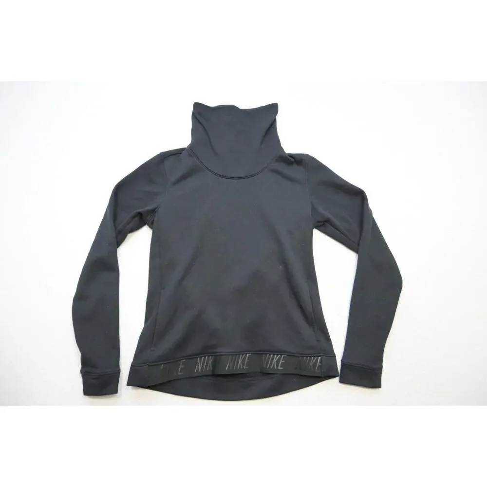 Nike Turtleneck Hoodie Dri Fit‎ Performance Athletic Black Womens Sz XS XSMALL